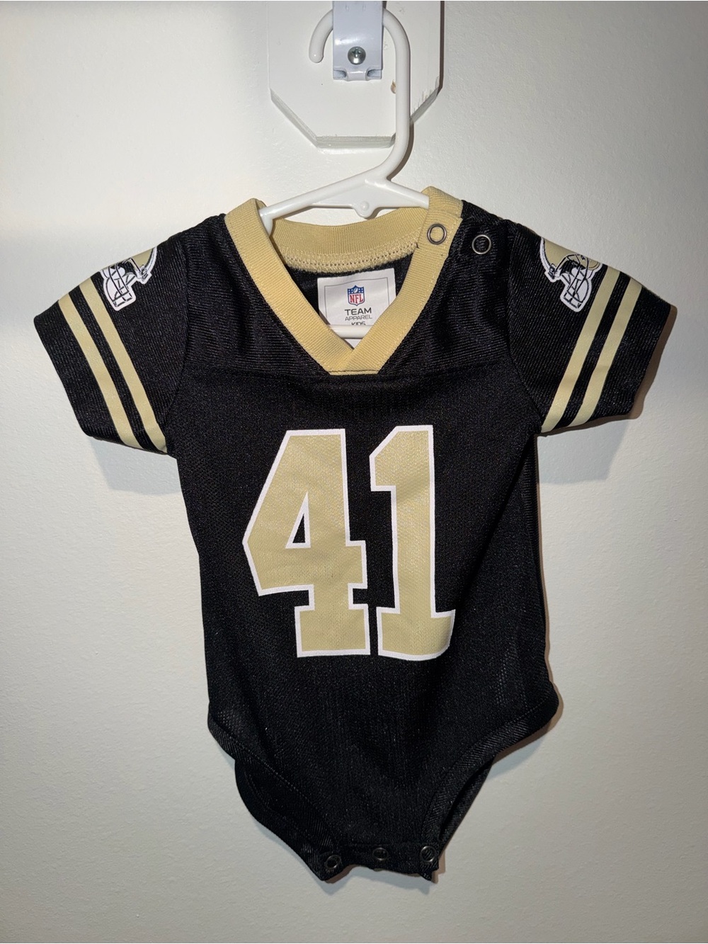 NFL New Orleans Saints Black & Gold Infant Jersey Bodysuit #41